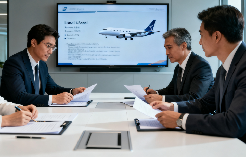 飞机租赁服务，展示不同型号的租赁飞机