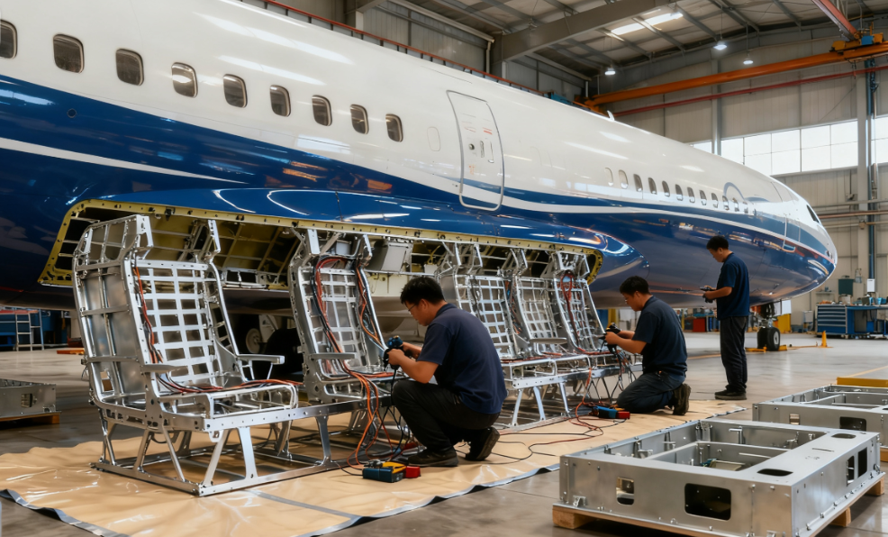 客机改装服务，展示改装后的豪华客舱